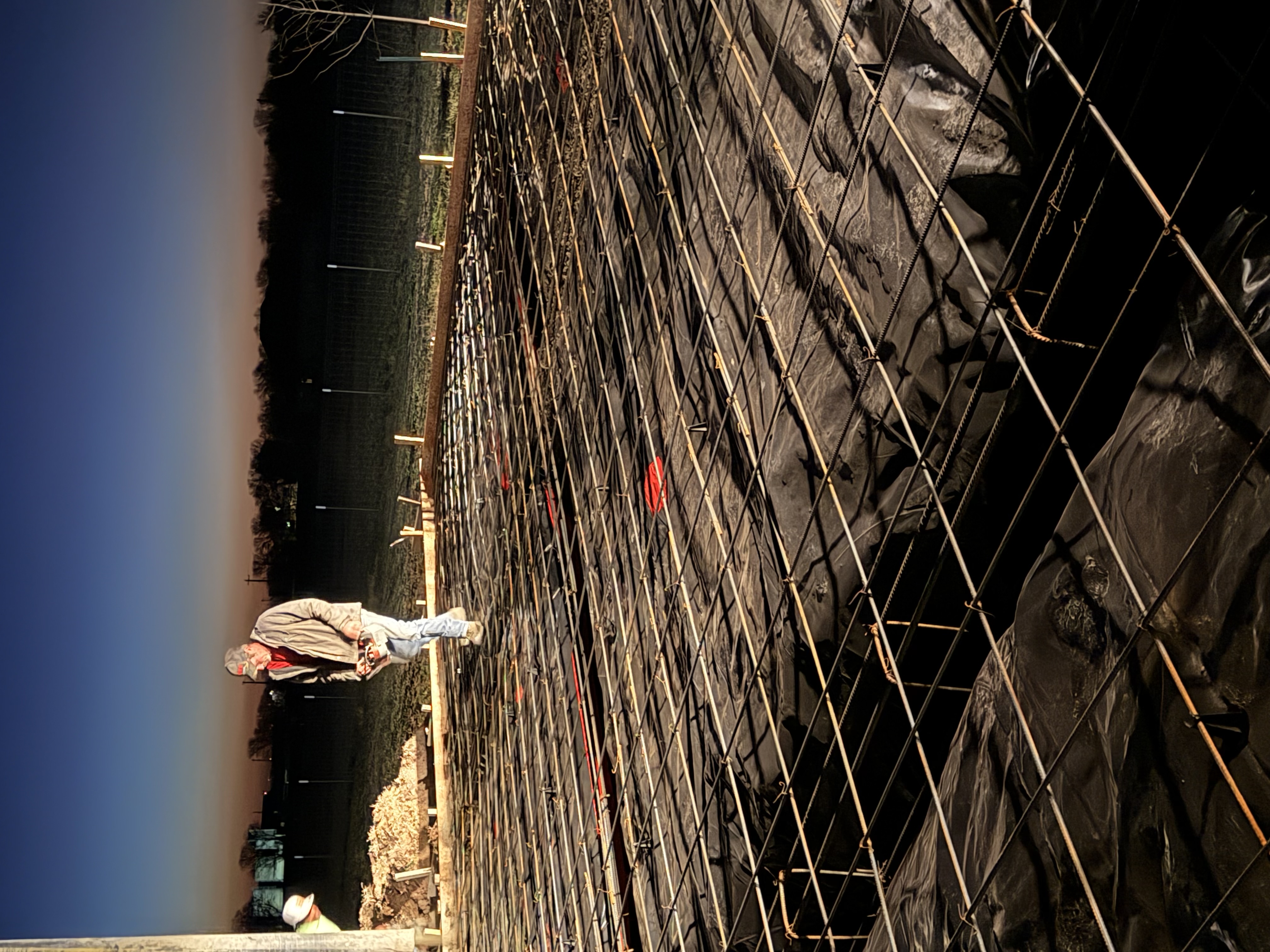 Rebar and vapor barrier prep for a large concrete foundation by APC
